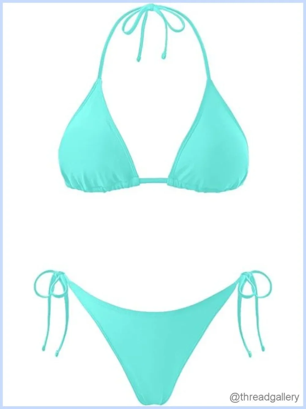 Women's Triangle Bikini Two Piece Halter Tie Side High Cut Swimwear Swimsuit